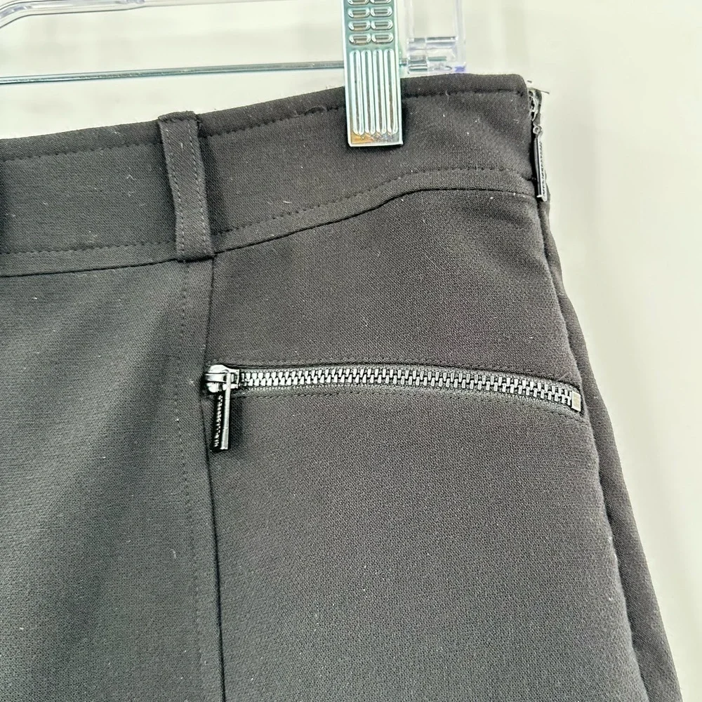 KARL Lagerfeld Paris Women’s Fully Lined Black Skirt w/Silver Zippers Size 8